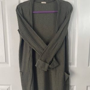 Olive Open Cardigan